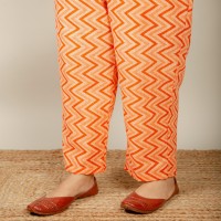 Women Printed Cotton Peach Color Pants